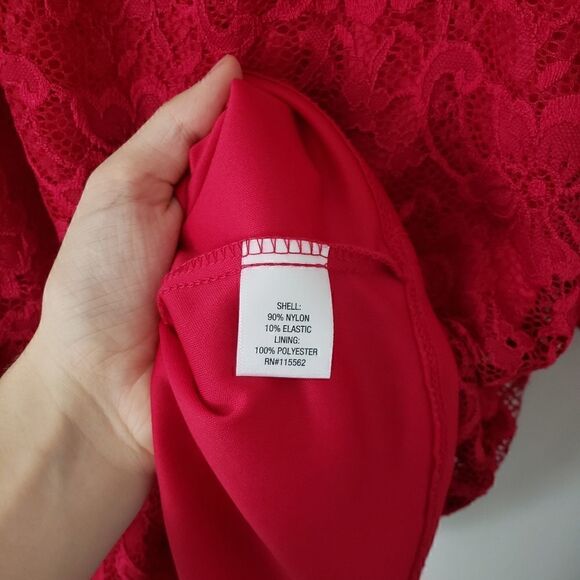 Social Stories Red Lace Dress S - Picture 7 of 7